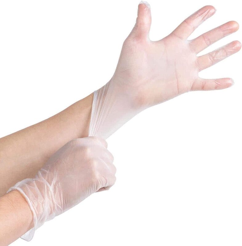 

Beirich Rubber Powder-Free PVC Transparent Gloves, Clear, M, 100 Pieces