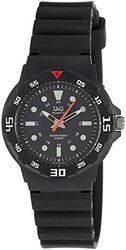 Q&Q Analog Unisex Watch with Fibre Band, Water Resistant, VR19J002Y, Black