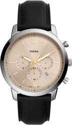 Fossil Neutra Analog Watch for Men with Leather Genuine Band, Water Resistant and Chronograph, FS5885, Off White-Black