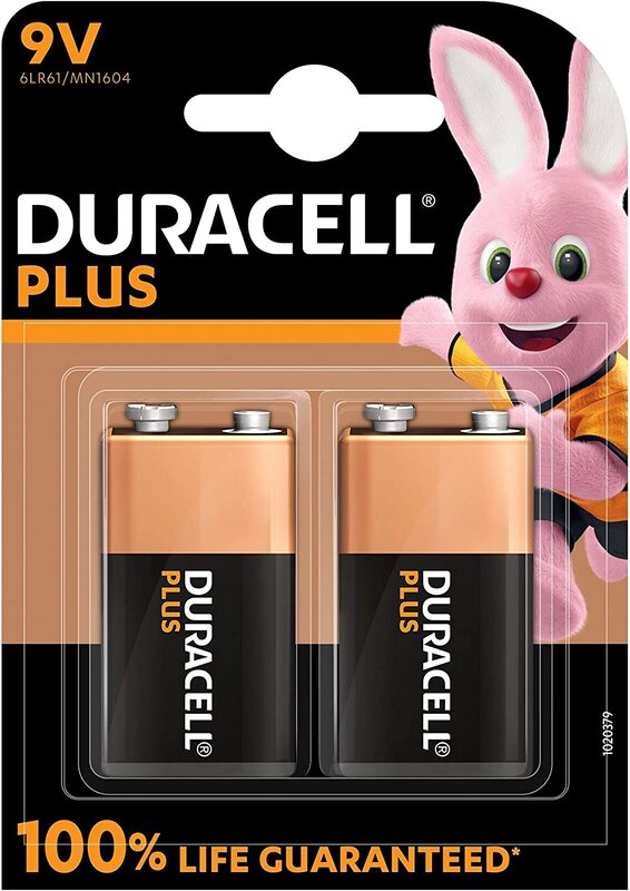 Duracell 6LR61/MN1604 9 V Plus Power Alkaline Batteries, 2 PIeces, Brown/Black