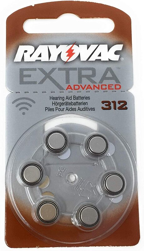 

Rayovac Size 312AU Extra Battery for Hearing Aids, 6 Pieces, Silver