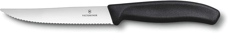 

Victorinox 12cm Swiss Classic Gourmet Steak Knife, Wavy Edge, Black