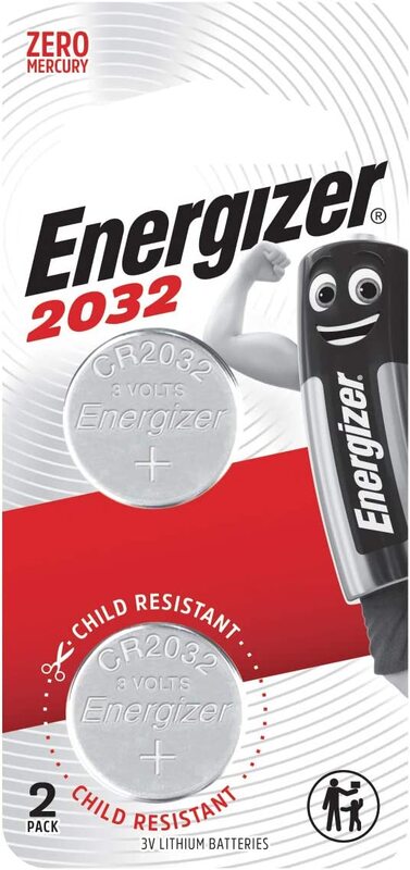 

Energizer CR2032 Lithium Coin Battery, 2 Pieces, Silver