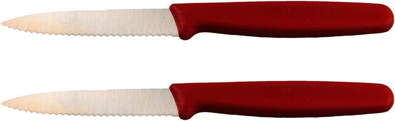 

Victorinox 2-Piece Forschner Utility Knife with 3.25-Inch Wavy Blade, Red