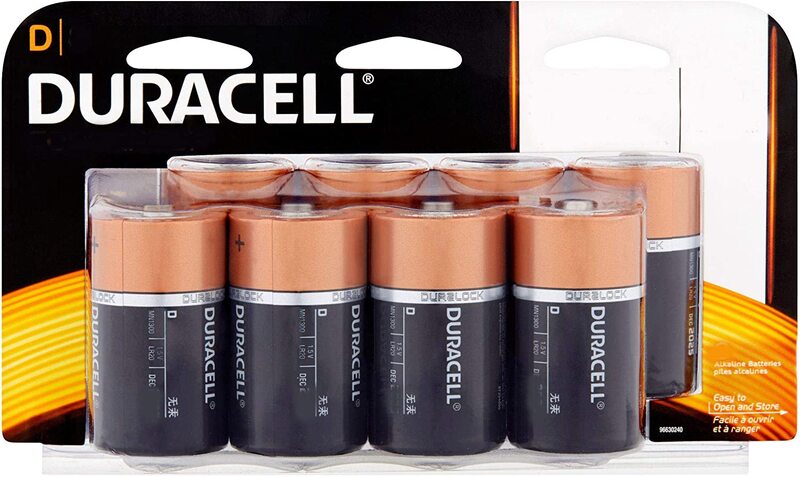 

Duracell Type D Alkaline Batteries, 12 Pieces, Brown/Black