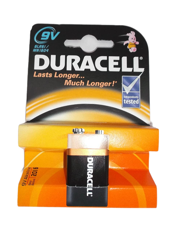Duracell Basic 9V Alkaline Batteries, 1 Piece, Brown/Black