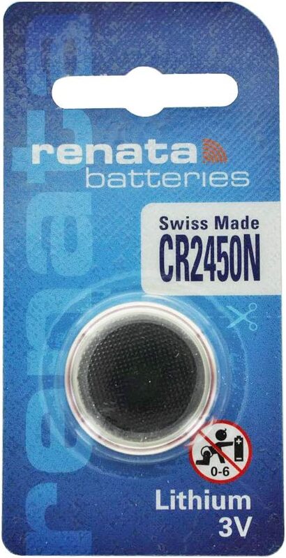 

Renata CR2450 3V Lithium Batteries, 5 Pieces, Silver