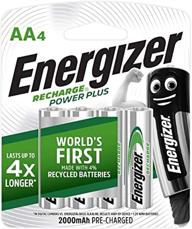 

Energizer AA Rechargeable Universal Battery, 2000 mAh, 4 Pieces, Green/Silver