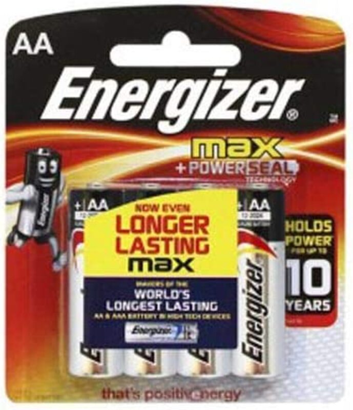 

Energizer AA Max Plus Powerseal Alkaline Battery, 6 Cards of 4 Batteries, 24 Pieces, Silver/Black