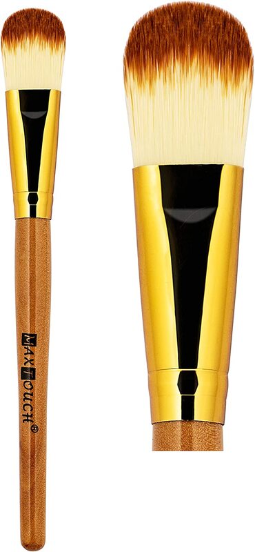 

Max Touch Professional Foundation Makeup Brush, MT-2476, Brown/Gold