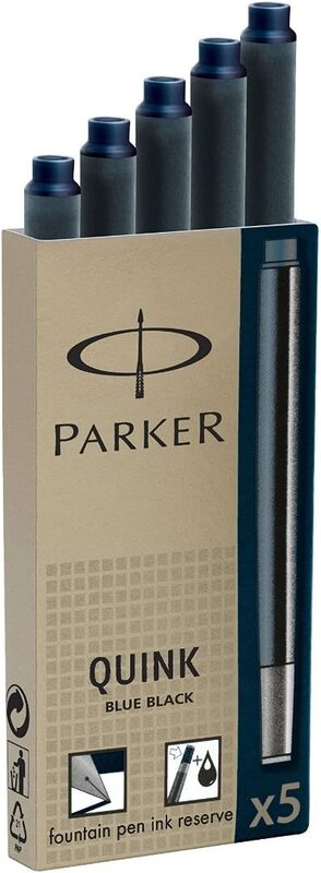 

Parker Quink Ink Refill Cartridge for Fountain Pens, 5 x Pack of 2, Blue/Black