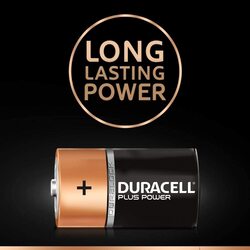 Duracell Plus Power D Alkaline Batteries, 2 PIeces, Brown/Black