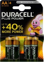 Duracell Turbo AA4 Alkaline Batteries, 4 Pieces, Brown/Black
