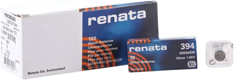 

Renata RNTSR936/394SINGLEWS Silver Oxide Batteries, 100 Pieces, Silver