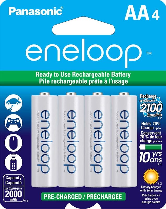 

Panasonic Eneloop AA Ni-Mh Pre-Charged Rechargeable Batteries, 4 Pieces, White