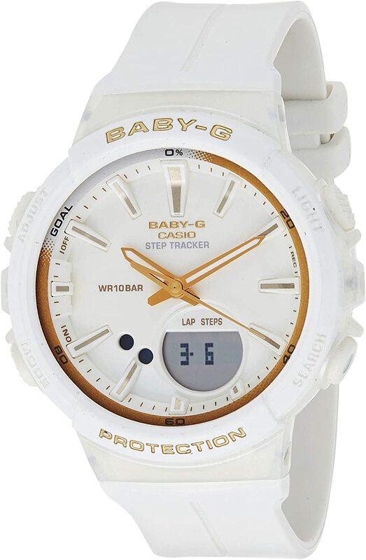 

Casio Analog/Digital Watch for Women with Plastic Band, Water Resistant, BGS-100GS-7ADR (B212), White