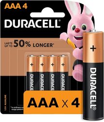 Duracell AAA Alkaline Batteries, 4 Pieces, Brown/Black