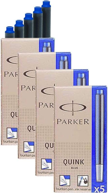 

Parker Quink Ink Cartridges for Parker Fountain Pens, 4 Packet, Royal Blue
