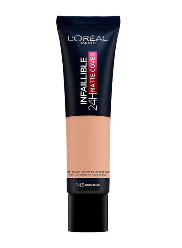 L'Oreal Paris Infallible 24H Matte Cover Foundation, 145 Rose Beige, Beige