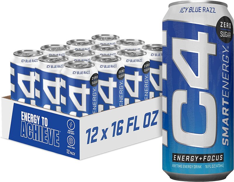 

Cellucor C4 Smart Icy Blue Razz Energy Drink, 12 x 16oz