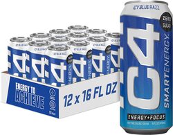 Cellucor C4 Smart Icy Blue Razz Energy Drink, 12 x 16oz