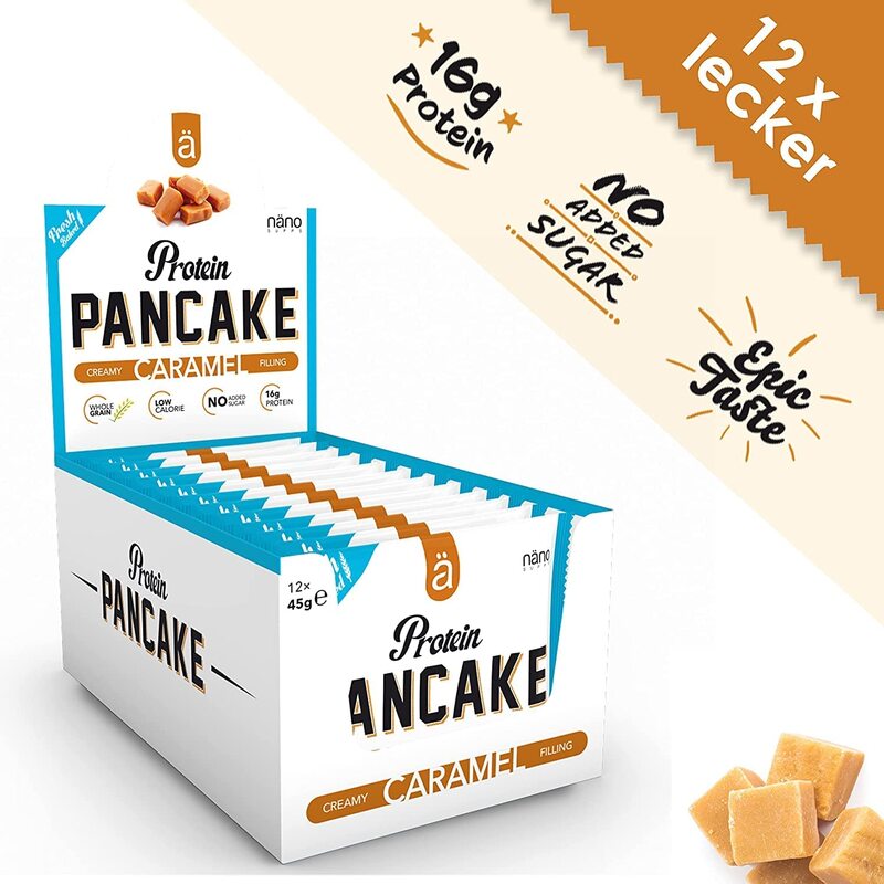 Nano Protein Caramel Filling Pan Cake, 12 Piece x 45g