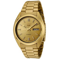 Seiko Automatic Analog Watch for Men with Stainless Steel Band, Water Resistant, SNXS80K, Gold