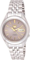 Seiko 5 Analog Automatic Watch for Men with Stainless Steel Band, Water Resistant, SNKL19J1, Silver-Grey
