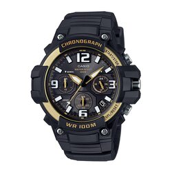 Casio Analog Display Watch for Men with Silicone Band, Water Resistant and Chronograph, Mcw-100H-9A2Vdf, Black