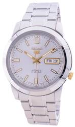 Seiko 5 Automatic Analog Watch for Men with Stainless Steel Band, Water Resistant, SNKK09J1, Silver-White