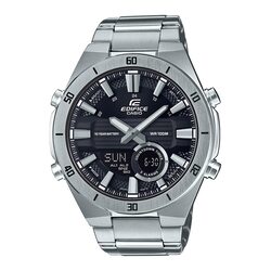 Casio Edifice Analog-Digital Watch for Men with Stainless Steel Band, Water Resistant and Chronograph, EX456, Silver-Black
