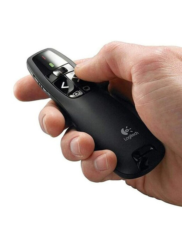 

Universal Logitech R400 Wireless Laser Presenter for Basic Slide Navigation, Black