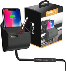 AS2 Wireless Box Fast Phone Charging Car Charger Stand, Black