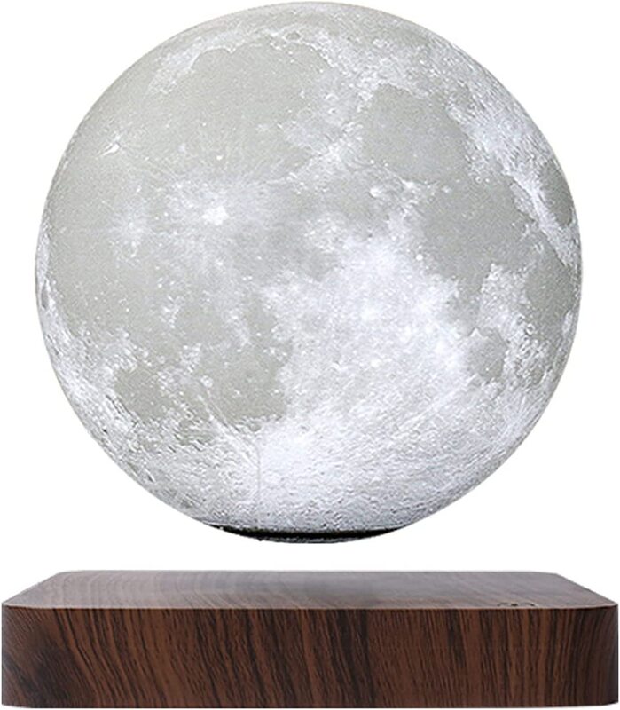 

Guoguoda Magnetic Levitation Driftwood Walnut Base 3D Moonlight, White