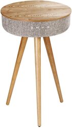 Yljyj Wireless Charger Portable Smart Table with Bluetooth Speaker and USB Charging, Brown