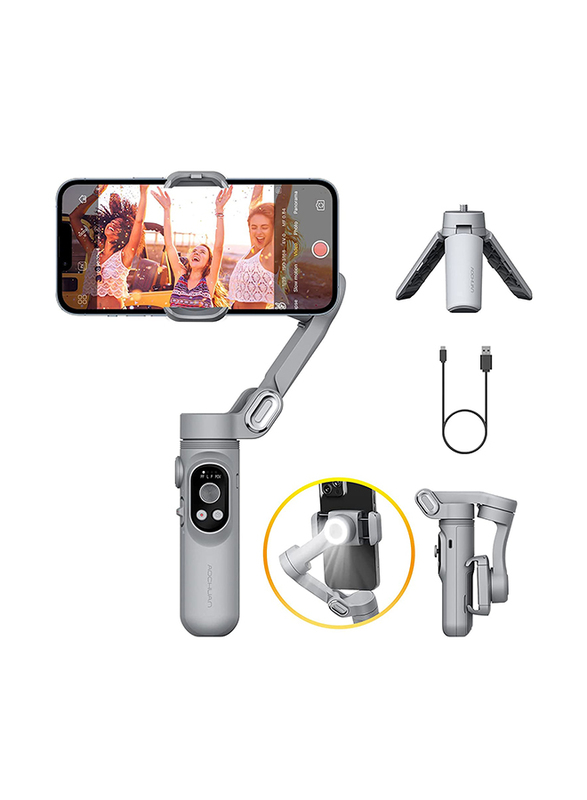 

Aochuan X Pro 3-Axis Smartphone Handheld Foldable Gimbal Stabilizer, Silver