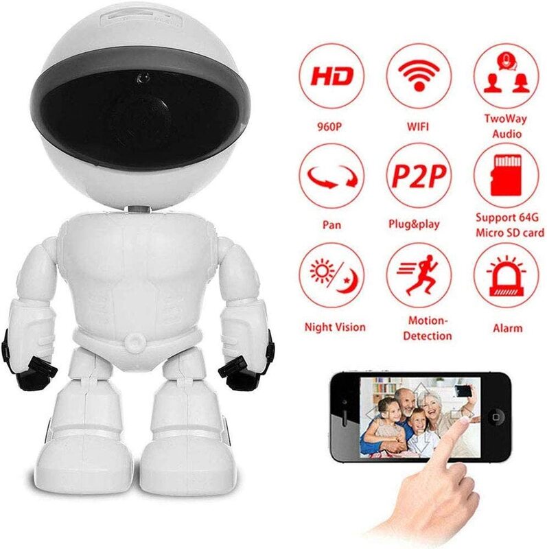 

Powerfulq Wireless Robot Camera, White