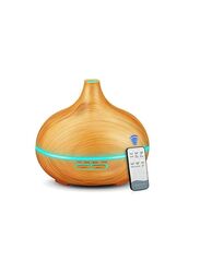 500ml Ultrasonic Air Humidifier Home Remote Control Essential Oil Humidifier Portable Seven Color Led Night Light Music Diffuser, Beige