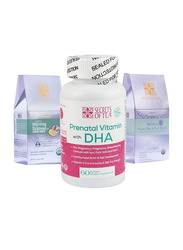 Secrets of Tea Lemon & Ginger, Prenatal Daily Vitamins Stress Relief Tea, Relaxing Mama Tea Morning Sickness Tea, 3 Pack