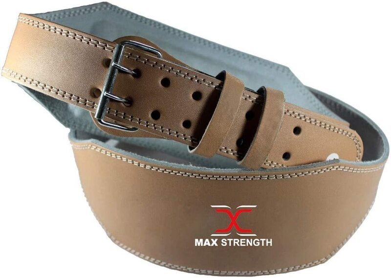 

X MaxStrength Bodybuilding Weight Lifting Leather Belt, Small-Medium, Brown