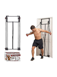 Maxstrength Adjustable Bodyweight Resistance Training Strap Kit for Doorway for Full-Body Workout Tower, 10 Pieces, Black
