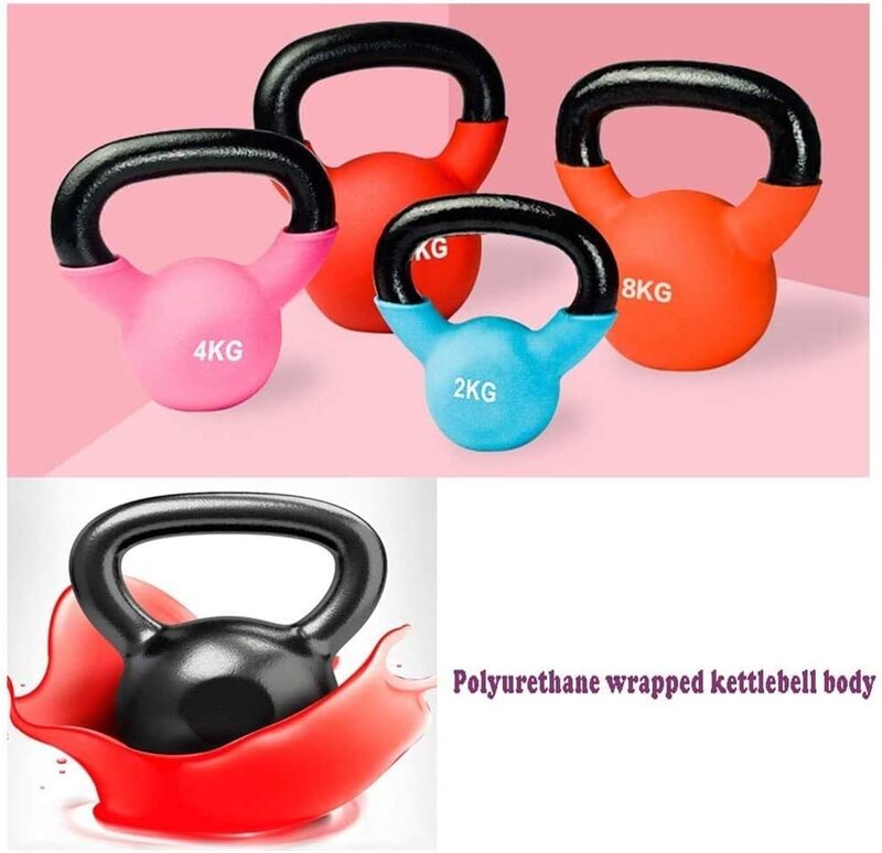 

MaxStrength Rubber Coated Solid Cast Iron Kettle Bell Weights With Protective Bottom, 2KG, Multicolour