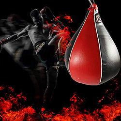 Maxstrength Speed Ball Muway Thai Hanging Bag, Red/Black
