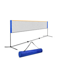 Max Strength Adjustable Height Portable Badminton Net Set, 18ft, Blue/Black