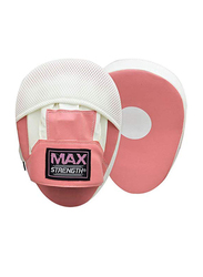 Maxstrength Leather Curved Focus Pad Punch Gloves, 1 Pair, Pink