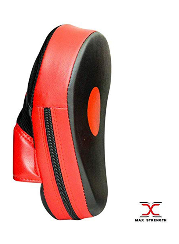 Maxstrength Curved Focus Pad Punch Gloves, 1 Pair, Red
