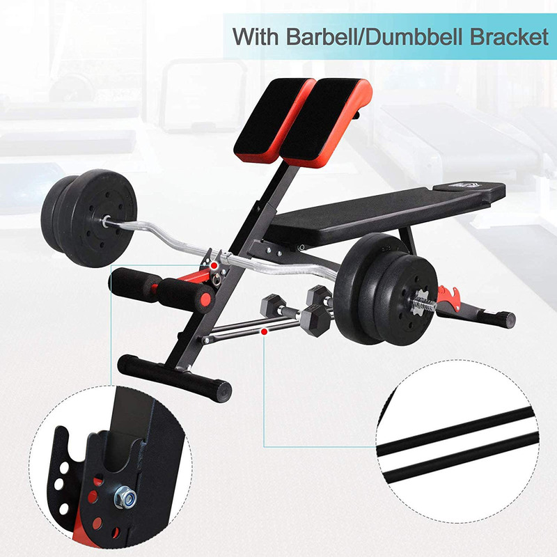 Max Strength Multifunctional Hyper Dumbbell Bench, Black/Red