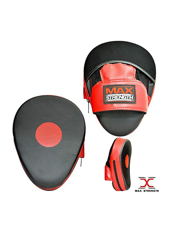 Maxstrength Curved Focus Pad Punch Gloves, 1 Pair, Red