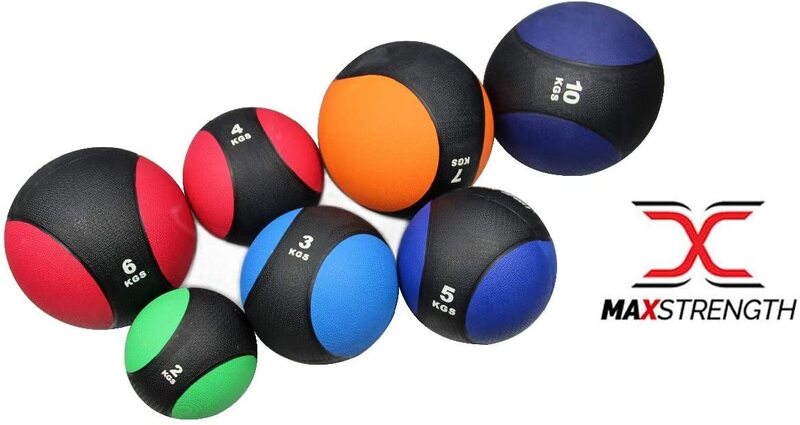 

X MaxStrength Medicine Ball Medicine Ball Empty Snatch Wall Balls Heavy Duty Exercise Kettlebell Lifting Fitness Muscle Building, 10KG, Multicolour