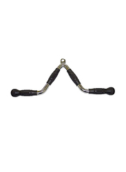 Maxstrength Revolving Non Slip Handle Curl Bar, Silver/Black